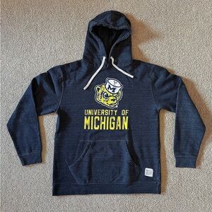 New w/o tags University of Michigan Wolverines Retro Brand blue hoodie sz L